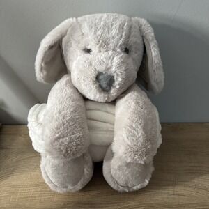 Elegant Baby Taupe Plush Dog Puppy‎ Lovable Cuddly Snuggles Comforter Friend Toy
